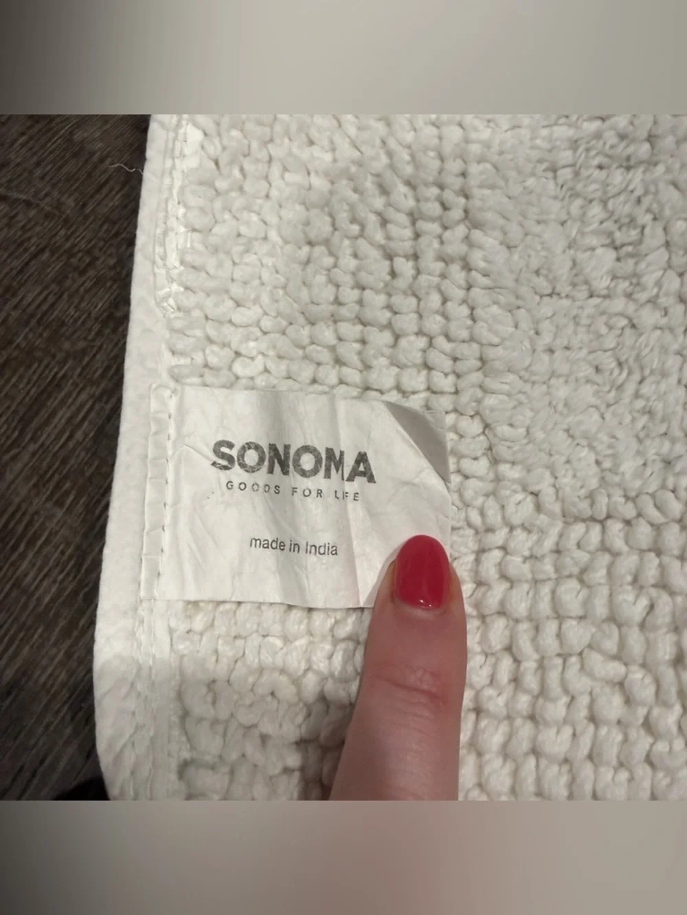 Sonoma White Cotton Bath Mat